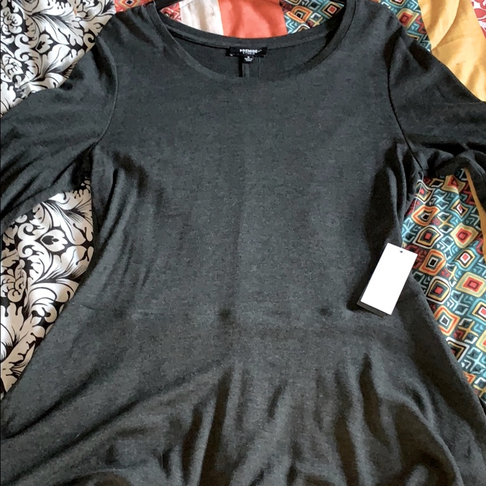 Grey sweater with peplum bottom